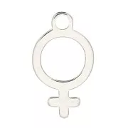 10.5x6mm 925 Sterling Silver Symbol for female charm x1