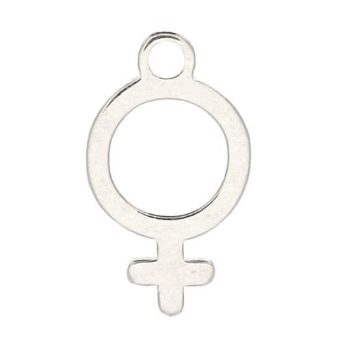 10.5x6mm 925 Sterling Silver Symbol for female charm x1