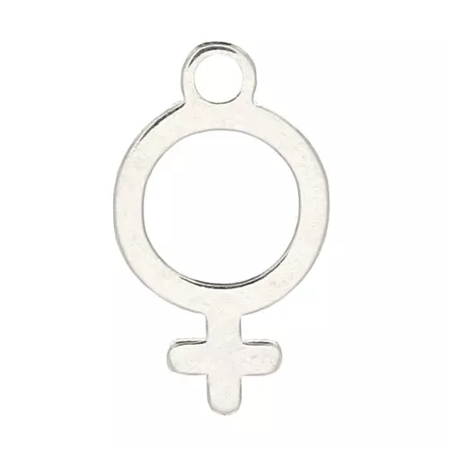 10.5x6mm 925 Sterling Silver Symbol for female charm x1