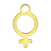 10.5x6mm 925 Sterling Silver Symbol for female charm - Gold Tone x1|raw }}