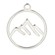13 mm 925 Sterling Silver Mountain charm x1|raw }}