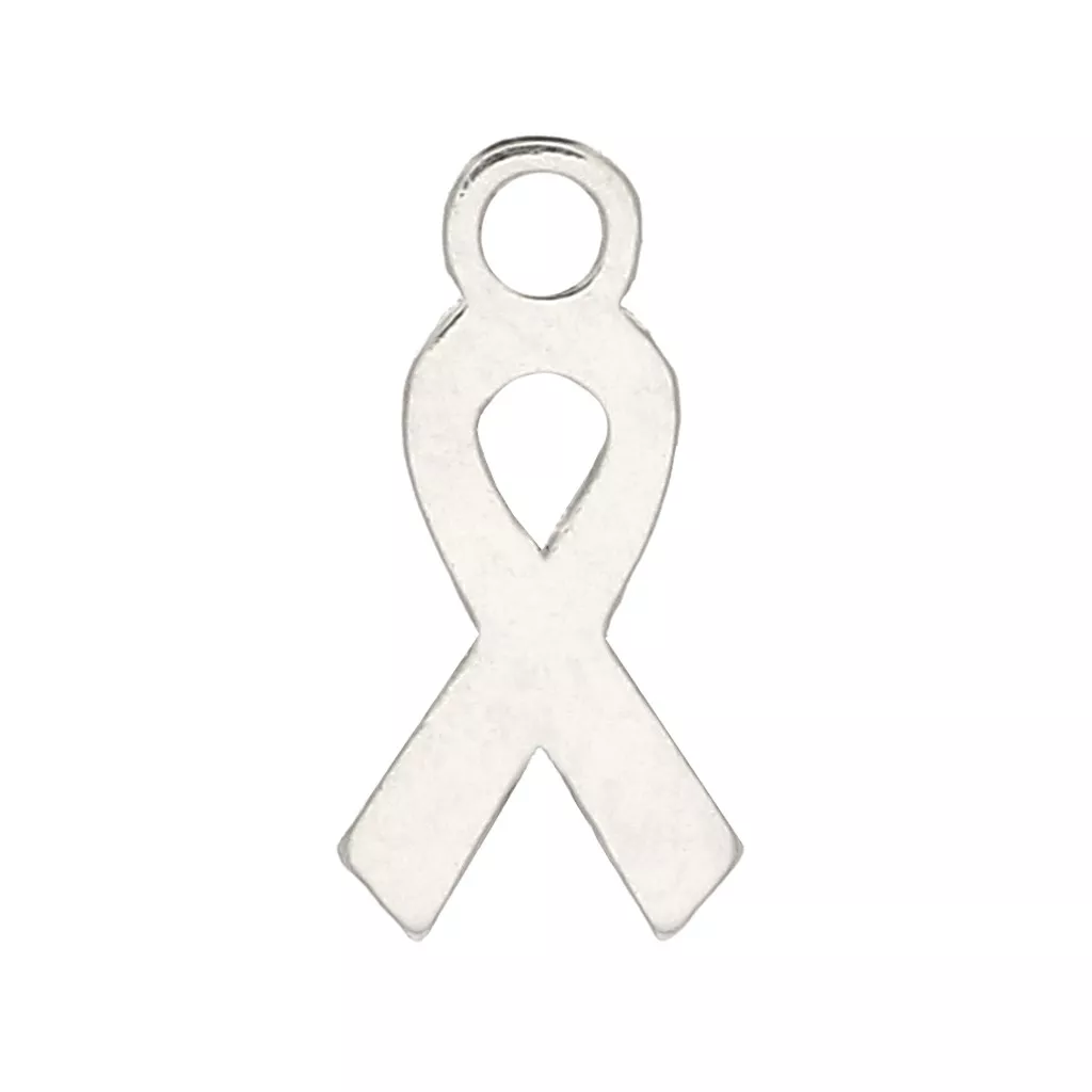 10x5mm 925 Sterling Silver Awareness ribbon charm x1 Perles Co