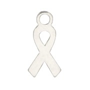 10x5mm 925 Sterling Silver Awareness ribbon charm x1