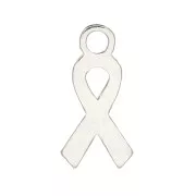 10x5mm 925 Sterling Silver Awareness ribbon charm x1