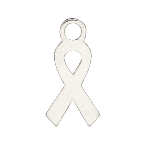 10x5mm 925 Sterling Silver Awareness ribbon charm x1