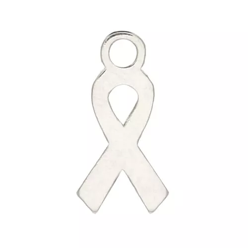 10x5mm 925 Sterling Silver Awareness ribbon charm x1