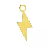 9.5x3.5mm 925 Sterling Silver Flash mini charm - Gold Tone x1