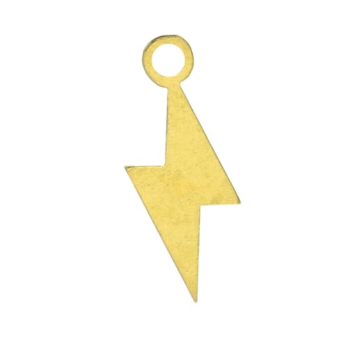 9.5x3.5mm 925 Sterling Silver Flash mini charm - Gold Tone x1