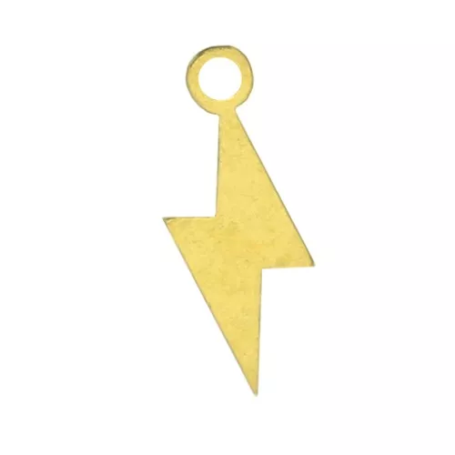 9.5x3.5mm 925 Sterling Silver Flash mini charm - Gold Tone x1