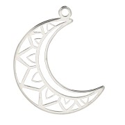 19x14mm 925 Sterling Silver Moon Pendant x1|raw }}