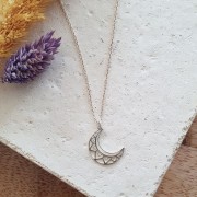 19x14mm 925 Sterling Silver Moon Pendant x1