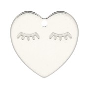 14mm 925 Sterling Silver Heart Charm x1