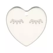 14mm 925 Sterling Silver Heart Charm x1