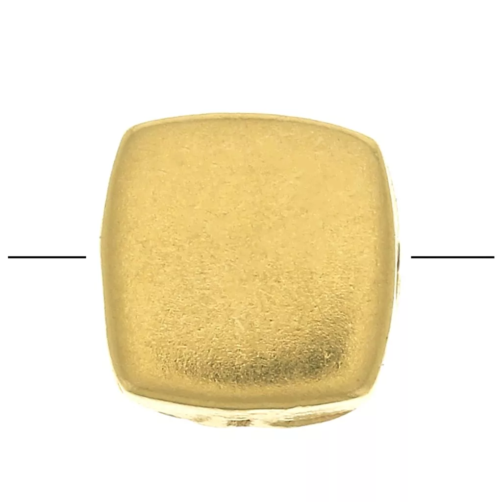 Flat square bead micron Gold Plated x1 Perles Co