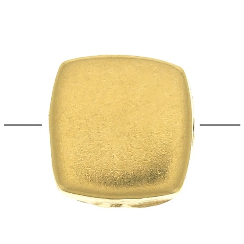 5.5mm Flat square bead - 3 micron Gold Plated x1