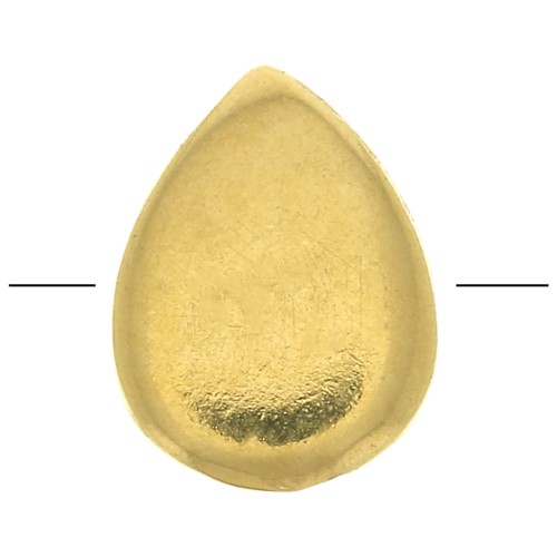 6x4.5mm Flat drop bead - 3 micron Gold Plated x1