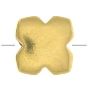 7mm Flat clover bead - 3 micron Gold Plated x1|raw }}