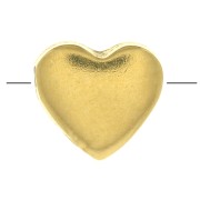 5.5mm Flat heart bead - 3 micron Gold Plated x1
