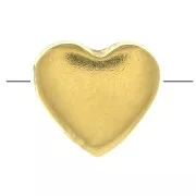 5.5mm Flat heart bead - 3 micron Gold Plated x1
