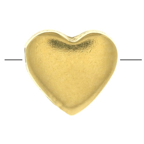 5.5mm Flat heart bead - 3 micron Gold Plated x1