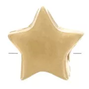 6mm Flat star bead - 3 micron Gold Plated x1