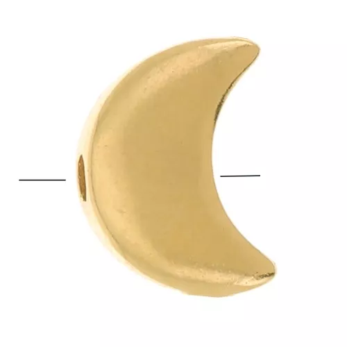 6x4.5mm Flat moon bead - 3 micron Gold Plated x1