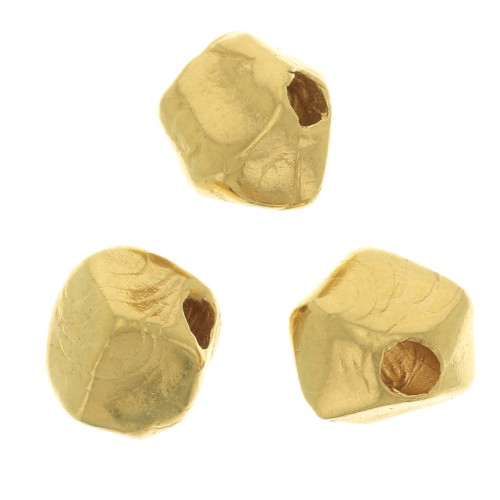 5mm Irregular round bead - 3 micron Gold plated x1