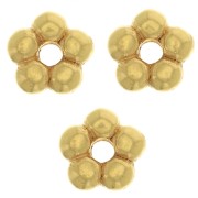 4.5mm Flower shape beads - 3 micron Gold plated x4|raw }}