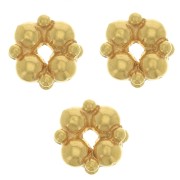 5mm Flower shape beads - 3 micron Gold plated x4