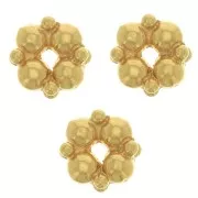 5mm Flower shape beads - 3 micron Gold plated x4