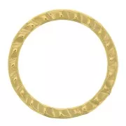 12mm Striated Round closed ring - 3 micron Gold Plated x1