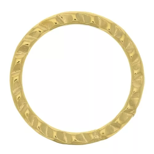 12mm Striated Round closed ring - 3 micron Gold Plated x1