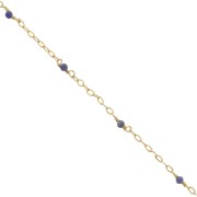 2mm 925 Silver Filed cable chain - faceted Sodalite - Fine Gold Plated x50 cm|raw }}