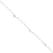 2mm 925 Sterling Silver filed cable chain - faceted gemstones - Pink Quartz x50cm