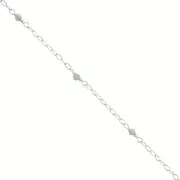 2mm 925 Sterling Silver Filed cable chain - faceted gemstones - Amazonite x50cm