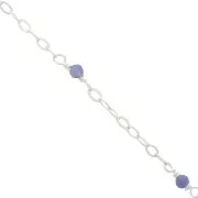 2mm 925 Sterling Silver Filed cable chain - faceted gemstones - Sodalite x50cm
