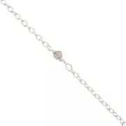2mm 925 Sterling Silver cable mesh chain - faceted gemstones - Smoky Quartz x50cm