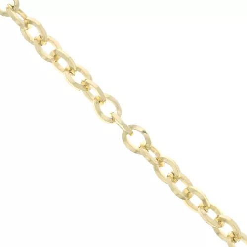 7.4mm Aluminium cable link chain - open links - Gold Tone x1m