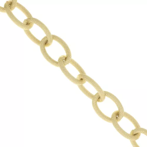 12.5mm Aluminium Diamond effect cable link chain - open links - Gold Tone x1m