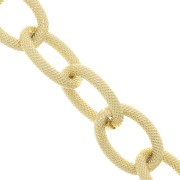 12.5mm Aluminium Diamond effect cable link chain - open links - Gold Tone x1m