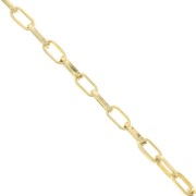 5.1mm Aluminium Rectangular link chain - open links - Gold Tone x1m|raw }}
