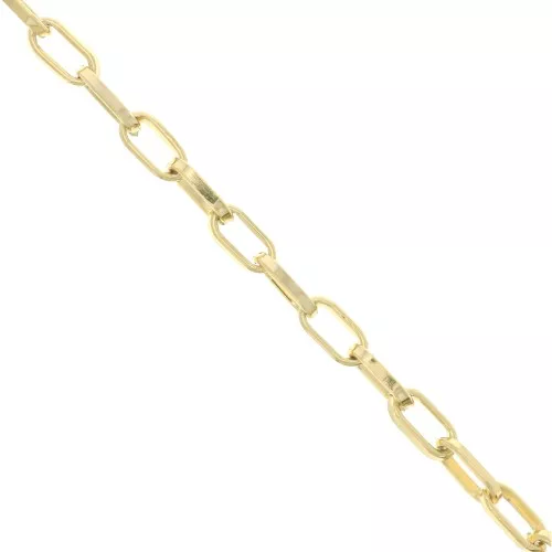 5.1mm Aluminium Rectangular link chain - open links - Gold Tone x1m