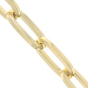 10.3mm Aluminium Rectangular link chain - open links - Gold Tone x1m