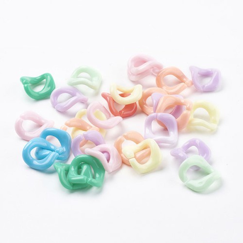24x23mm Twisted oval links - Multicoloured Pastel x20