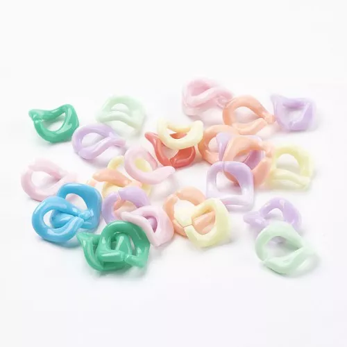 24x23mm Twisted oval links - Multicoloured Pastel x20