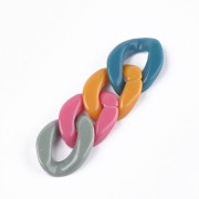 22x16mm Twisted oval links - Multicoloured x10