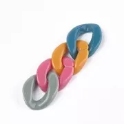 22x16mm Twisted oval links - Multicoloured x10