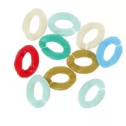 22x16mm Twisted oval links - Multicoloured x10