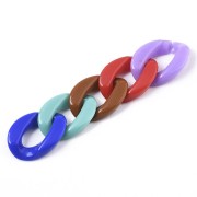 23x16mm Twisted oval links - Multicoloured x20