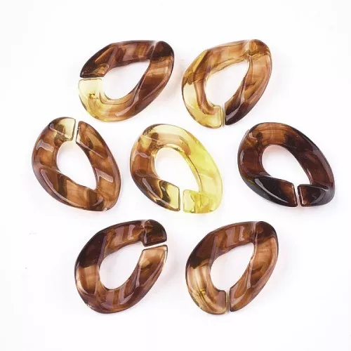 24x17mm Twisted oval links - Amber Marbled x20